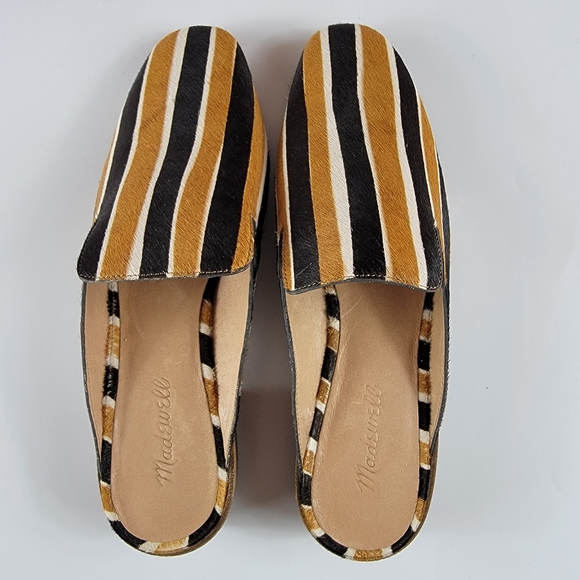 Madewell The Willa Loafer Mule in Striped Calf Hair, Size 9.5 - Picture 8 of 15